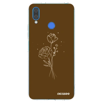 Picasee husă transparentă din silicon pentru Huawei Nova 3 - Brown flowers