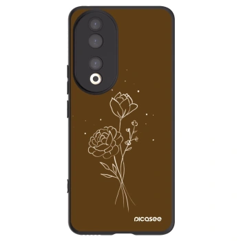 Picasee husă neagră din silicon pentru Honor 90 5G - Brown flowers