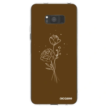 Picasee husă transparentă din silicon pentru Samsung Galaxy S8 G950F - Brown flowers