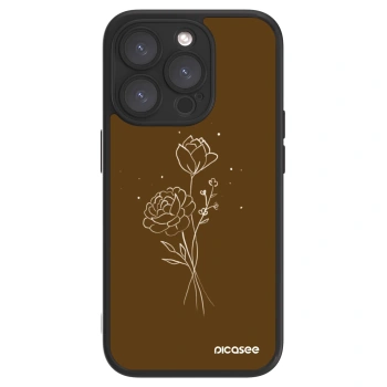 Picasee ULTIMATE CASE MagSafe pentru Apple iPhone 15 Pro - Brown flowers