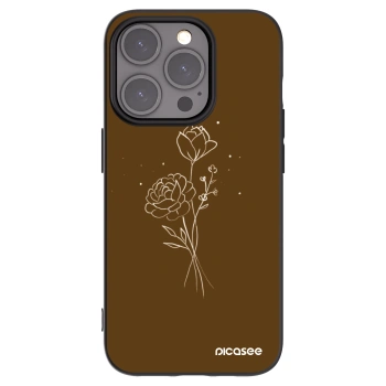 Picasee husă neagră din silicon pentru Apple iPhone 15 Pro - Brown flowers