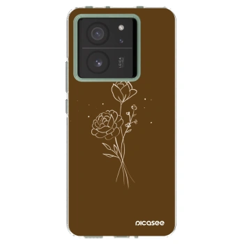 Picasee husă transparentă din silicon pentru Xiaomi 13T Pro - Brown flowers