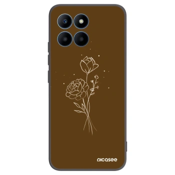 Picasee husă neagră din silicon pentru Honor 70 Lite - Brown flowers