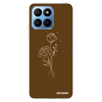Picasee husă transparentă din silicon pentru Honor 70 Lite - Brown flowers