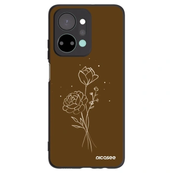 Picasee husă neagră din silicon pentru Honor X7a - Brown flowers