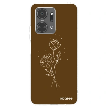 Picasee husă transparentă din silicon pentru Honor X7a - Brown flowers