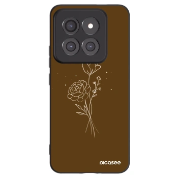 Picasee husă neagră din silicon pentru Xiaomi 14 Pro - Brown flowers