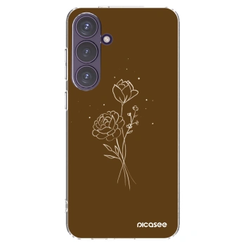 Picasee husă transparentă din silicon pentru Samsung Galaxy S24+ S926B 5G - Brown flowers