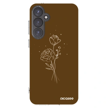 Picasee husă transparentă din silicon pentru Samsung Galaxy S23 FE S711B - Brown flowers