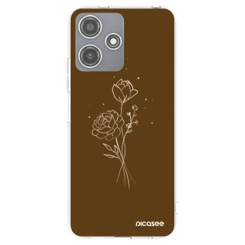 Picasee husă transparentă din silicon pentru Xiaomi Redmi 12 5G - Brown flowers