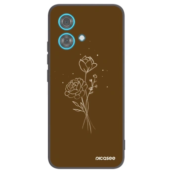 Picasee husă neagră din silicon pentru Motorola Edge 40 Neo - Brown flowers