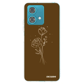 Picasee husă transparentă din silicon pentru Motorola Edge 40 Neo - Brown flowers