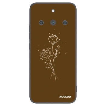 Picasee husă neagră din silicon pentru Realme 11 Pro+ - Brown flowers