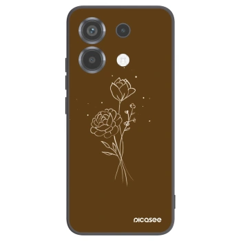 Picasee husă neagră din silicon pentru Xiaomi Poco X6 - Brown flowers