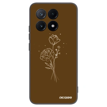 Picasee husă neagră din silicon pentru Xiaomi Poco X6 Pro - Brown flowers