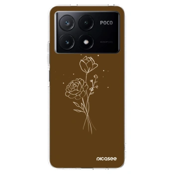 Picasee husă transparentă din silicon pentru Xiaomi Poco X6 Pro - Brown flowers