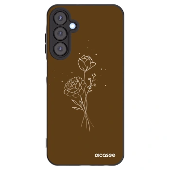Picasee husă neagră din silicon pentru Samsung Galaxy A25 A256B 5G - Brown flowers