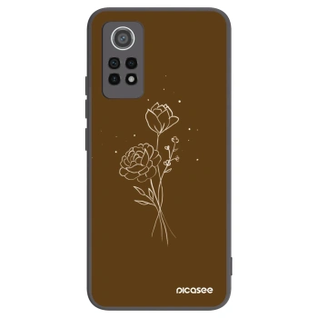 Picasee husă neagră din silicon pentru Xiaomi Redmi Note 12 Pro 4G - Brown flowers