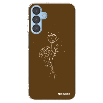 Picasee husă transparentă din silicon pentru Samsung Galaxy A15 A156B 5G - Brown flowers
