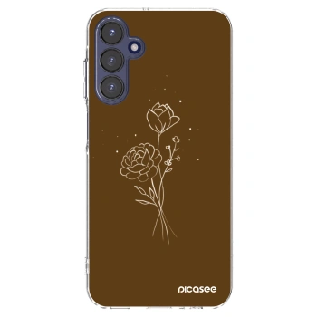 Picasee husă transparentă din silicon pentru Samsung Galaxy A15 A155F 4G - Brown flowers