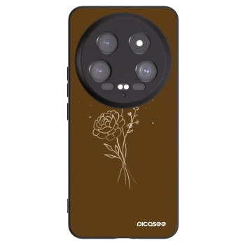 Picasee husă neagră din silicon pentru Xiaomi 14 Ultra - Brown flowers