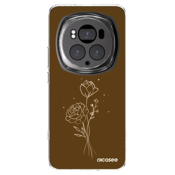 Picasee husă transparentă din silicon pentru Honor Magic6 Pro - Brown flowers