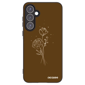 Picasee husă neagră din silicon pentru Samsung Galaxy A55 5G A556B - Brown flowers