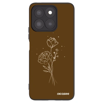 Picasee husă neagră din silicon pentru Honor X8b - Brown flowers
