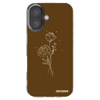 Picasee husă transparentă din silicon pentru Apple iPhone 16 - Brown flowers