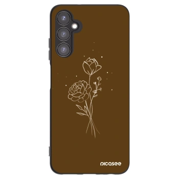 Picasee husă neagră din silicon pentru Samsung Galaxy A05s A057G - Brown flowers