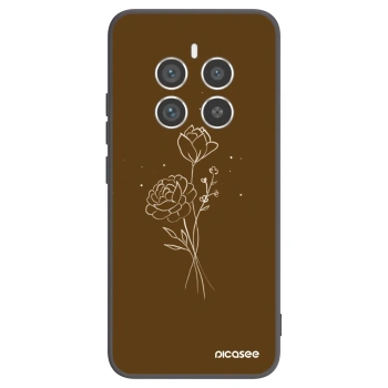 Picasee husă neagră din silicon pentru Realme 12 Pro 5G - Brown flowers