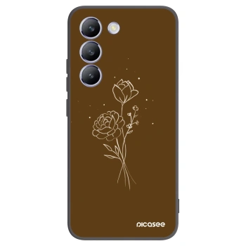 Picasee husă neagră din silicon pentru Vivo V40 SE 5G - Brown flowers