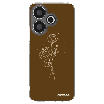 Picasee husă transparentă din silicon pentru Xiaomi Redmi 13 4G - Brown flowers