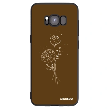Picasee husă neagră din silicon pentru Samsung Galaxy S8 G950F - Brown flowers