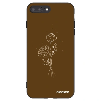 Picasee husă neagră din silicon pentru Apple iPhone 7 Plus - Brown flowers