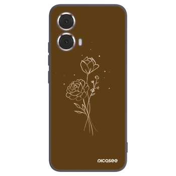 Picasee husă neagră din silicon pentru Motorola Moto G85 - Brown flowers
