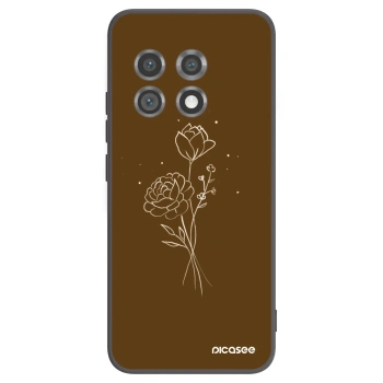 Picasee husă neagră din silicon pentru OnePlus 11 5G - Brown flowers