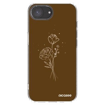 Picasee husă transparentă din silicon pentru Apple iPhone 16e - Brown flowers