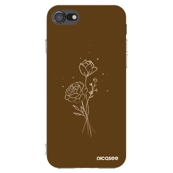 Picasee husă transparentă din silicon pentru Apple iPhone 7 - Brown flowers