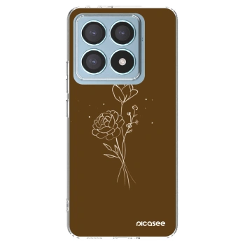 Picasee husă transparentă din silicon pentru Xiaomi 14T Pro - Brown flowers