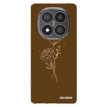 Picasee husă transparentă din silicon pentru Xiaomi Redmi Note 14 Pro+ 5G - Brown flowers