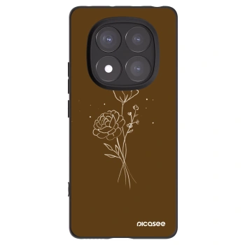 Picasee husă neagră din silicon pentru Xiaomi Redmi Note 14 Pro 5G - Brown flowers