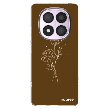 Picasee husă transparentă din silicon pentru Xiaomi Redmi Note 14 Pro 5G - Brown flowers