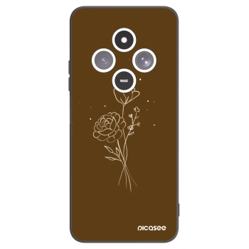 Picasee husă neagră din silicon pentru Xiaomi Redmi 14C - Brown flowers