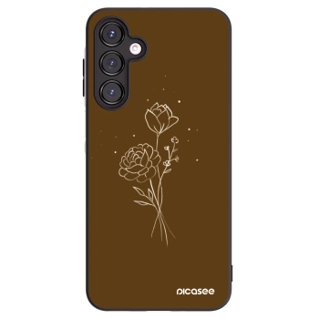 Picasee husă neagră din silicon pentru Samsung Galaxy A16 5G - Brown flowers