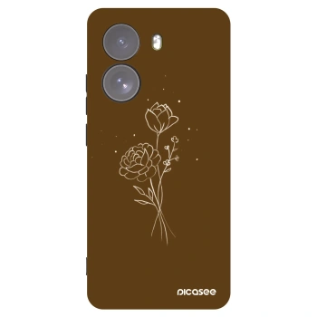 Picasee husă neagră din silicon pentru Xiaomi Poco X7 - Brown flowers