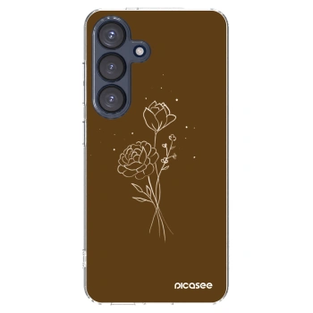 Picasee husă transparentă din silicon pentru Samsung Galaxy S25 5G - Brown flowers