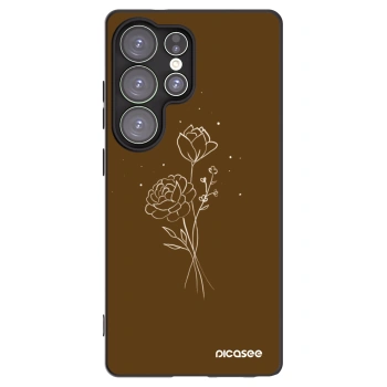 Picasee husă neagră din silicon pentru Samsung Galaxy S25 Ultra 5G - Brown flowers