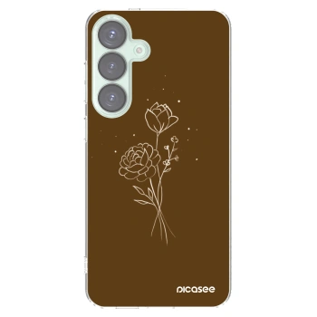 Picasee husă transparentă din silicon pentru Samsung Galaxy S25+ 5G - Brown flowers