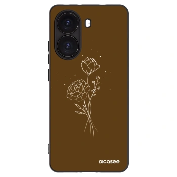 Picasee husă neagră din silicon pentru Xiaomi Poco X7 Pro 5G - Brown flowers